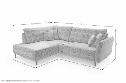 Cesano von Benformato - Ecksofa Variante links braun