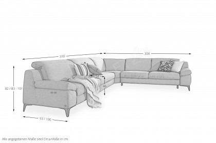 MR 9120 von Musterring - Sofagarnitur rechts mirage