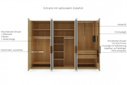 Cadiz von Wiemann - Kleiderschrank 300 champagner - Eiche - Riffholz