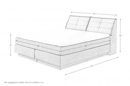 Tofino von ED-Lifestyle - Boxspringbett 180 macchiato