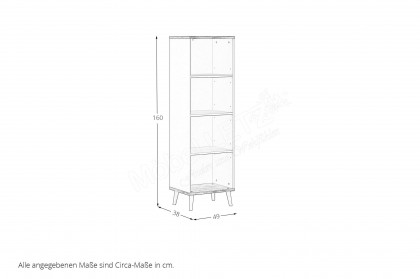 Hazel von YUNY by Paidi - Regal ca. 160 cm hoch mit 4 Fächern beige - Eiche