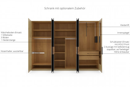Cadiz von Wiemann - 6-türiger Schrank mit Massivholz-Akzent