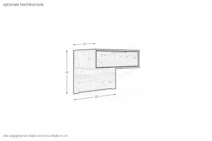Cadiz von Wiemann - Bett 160x200 cm Bianco-Eiche mit Polsterkopfteil