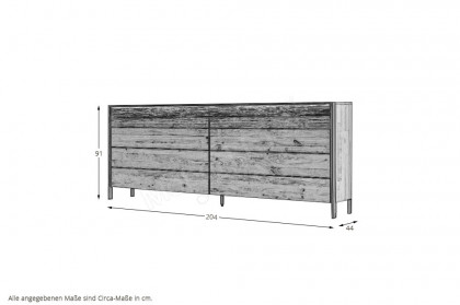 Steel living von Thielemeyer - Sideboard 720775 Wildeiche gebürstet