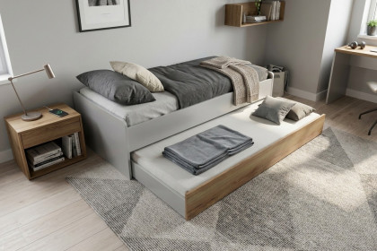 Achat von Priess - Jugendbett mit Gästebettfunktion sandgrau/ Artisan-Eiche