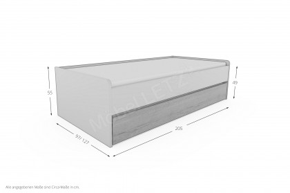 Achat von Priess - Jugendbett mit Gästebettfunktion sandgrau/ Artisan-Eiche