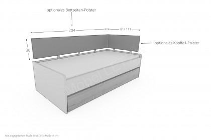 Achat von Priess - Jugendbett mit Gästebettfunktion sandgrau/ Artisan-Eiche