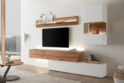 Torido von Hartmann - Wohnwand V24 Lack weiß/ Kerneiche Umato