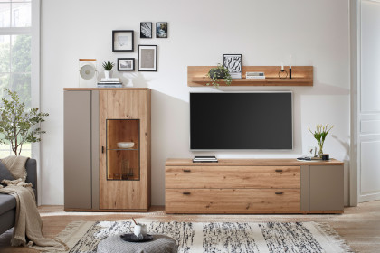Grado-living von IDEAL Möbel - Wohnwand Eiche mit Basaltabsetzung
