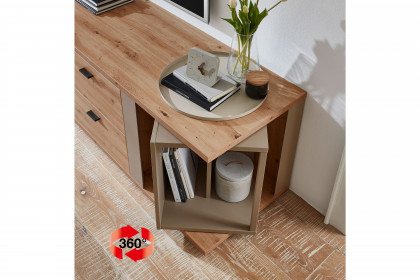 Grado-living von IDEAL Möbel - Wohnwand Eiche mit Basaltabsetzung