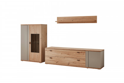 Grado-living von IDEAL Möbel - Wohnwand Eiche mit Basaltabsetzung