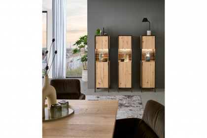 Steel living von Thielemeyer - Vitrine 720741 Wildeiche/ Spaltholz