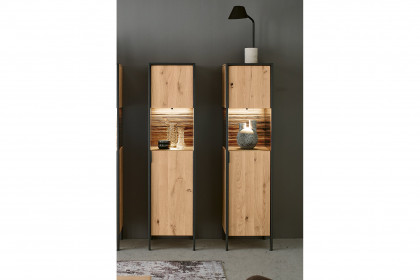 Steel living von Thielemeyer - Vitrine 720741 Wildeiche/ Spaltholz