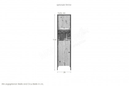 Steel living von Thielemeyer - Vitrine 720741 Wildeiche/ Spaltholz