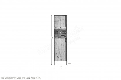 Steel living von Thielemeyer - Vitrine 720741 Wildeiche/ Spaltholz