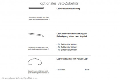 Cadiz von Wiemann - Bett 180x200 cm Eiche mit Polsterkopfteil