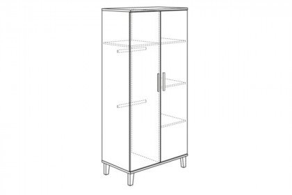 Hazel von YUNY by Paidi - Kleiderschrank schmal 2-türig cashmere-beige - Eiche