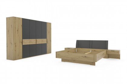 Cadiz von Wiemann - Schlafzimmer graphit - Riffholz - Bianco-Eiche