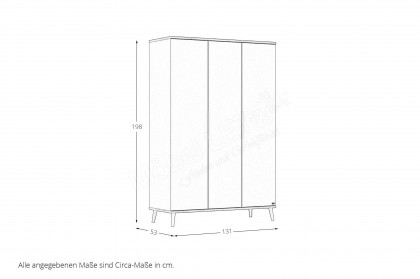 Hazel von YUNY by Paidi - 3-türiger Kleiderschrank beige - Eiche Montana