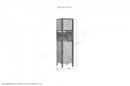 Steel living von Thielemeyer - Vitrine 720746 Wildeiche/ Spaltholz