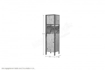 Steel living von Thielemeyer - Vitrine 720746 Wildeiche/ Spaltholz