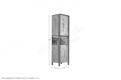 Steel living von Thielemeyer - Vitrine 720748 Wildeiche/ Spaltholz