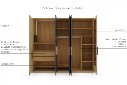 Cadiz von Wiemann - Schrank 250, Bett 180x200 und Nachttisch-Paar