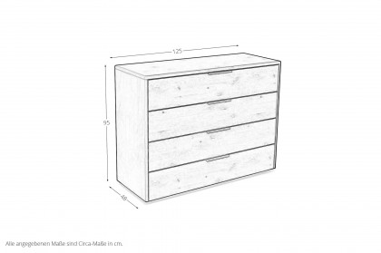 InCasa Albero von Decker - Schubkastenkommode Wildeiche ca. 125 cm breit