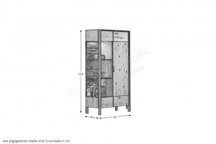 Steel living von Thielemeyer - Vitrine 720751 Wildeiche/ Spaltholz