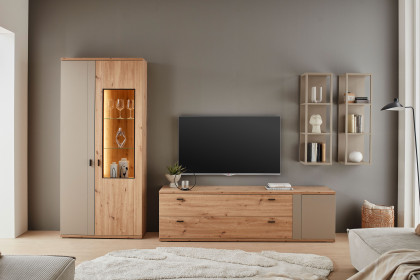 Grado-living von IDEAL Möbel - Wohnwand in Eiche mit Basalt