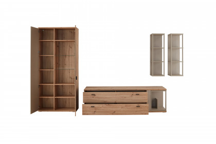 Grado-living von IDEAL Möbel - Wohnwand in Eiche mit Basalt