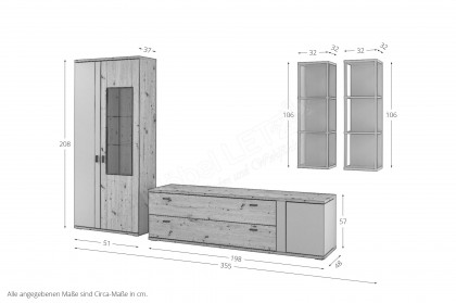 Grado-living von IDEAL Möbel - Wohnwand in Eiche mit Basalt
