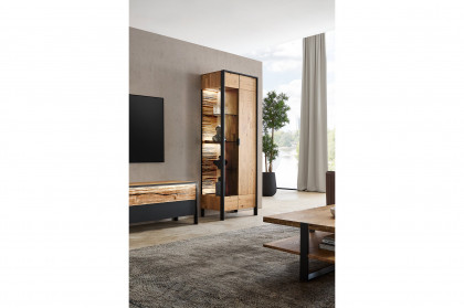Steel living von Thielemeyer - Vitrine 720753 Wildeiche/ Spaltholz