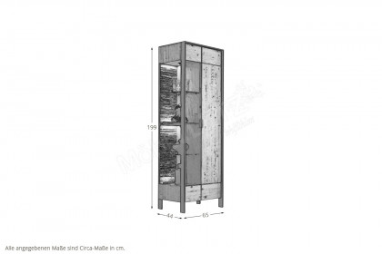 Steel living von Thielemeyer - Vitrine 720753 Wildeiche/ Spaltholz