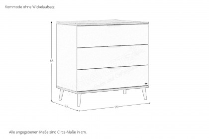 Hazel von YUNY by Paidi - Wickelkommode 3S cashmere-beige - Eiche-Montana