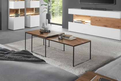 Torido von Hartmann - Wohnwand V26 Lack weiß/ Kerneiche/ Parsolglas