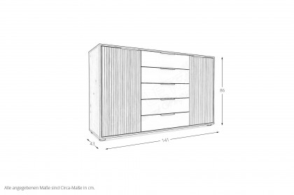 Valetta von Wiemann - Kommode Türfronten Massivholz mit Rillenstruktur