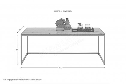 Torido von Hartmann - Wohnwand V26 Lack weiß/ Kerneiche/ Parsolglas