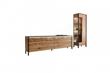 Steel living von Thielemeyer - Wohnwand 720005 Wildeiche gebürstet/ Spaltholz