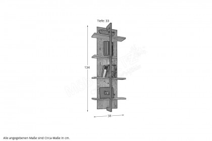 Steel living von Thielemeyer - Wandregal 720703 Wildeiche gebürstet