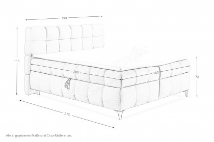 Kylie von ED-Lifestyle - Polsterbett 180 beige