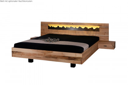 Aria-Dream von Sprenger Möbel - Doppelbett Eiche geölt mit Bergmotiv