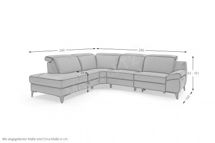 MR 9120 von Musterring - Polstersofa links grey