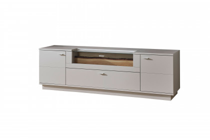 Josh von IDEAL Möbel - Lowboard in Kaschmir mit Glasausschnitt