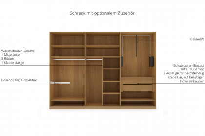 Valetta von Wiemann - Schrank mit Absetzung Massivholz Rillenstruktur