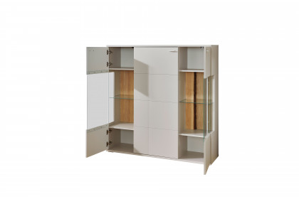 Josh von IDEAL Möbel - Highboard in Kaschmir mit Baumrinde