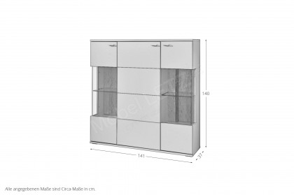 Josh von IDEAL Möbel - Highboard in Kaschmir mit Baumrinde