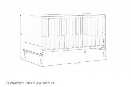 Hazel von YUNY by Paidi - Babybett 70x140 cm cashmere-beige - Eiche