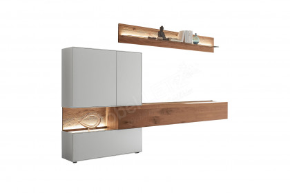 Torido von Hartmann - Wohnwand V20 Lack weiß/ Kerneiche/ Riffeiche