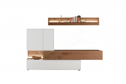 Torido von Hartmann - Wohnwand V28 Lack weiß/ Kerneiche Umato